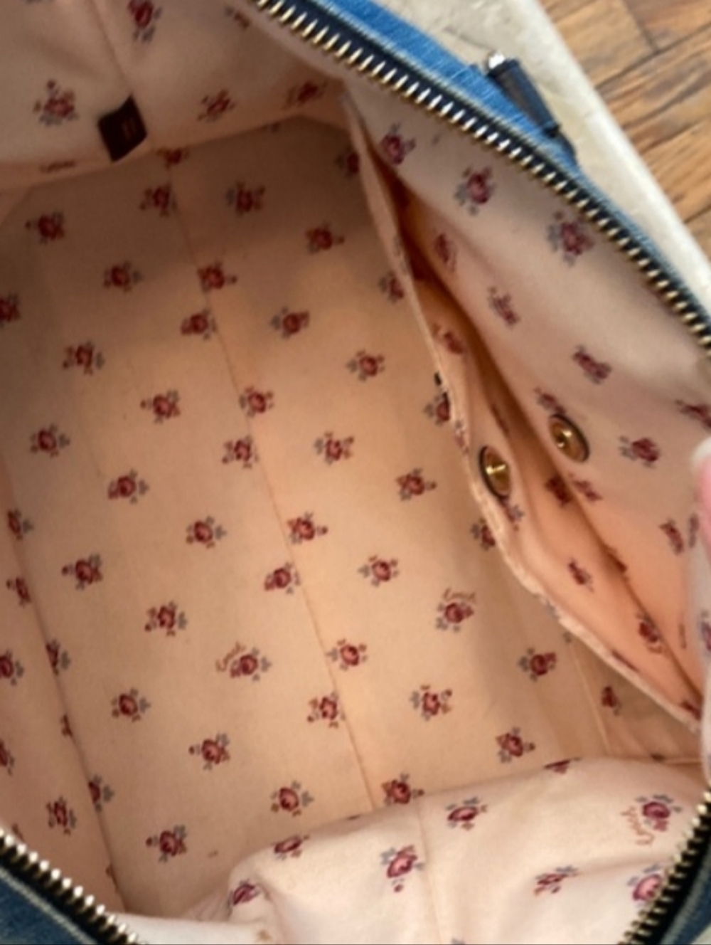 Coach Emma Blue Denim Satchel - Picture 9 of 10